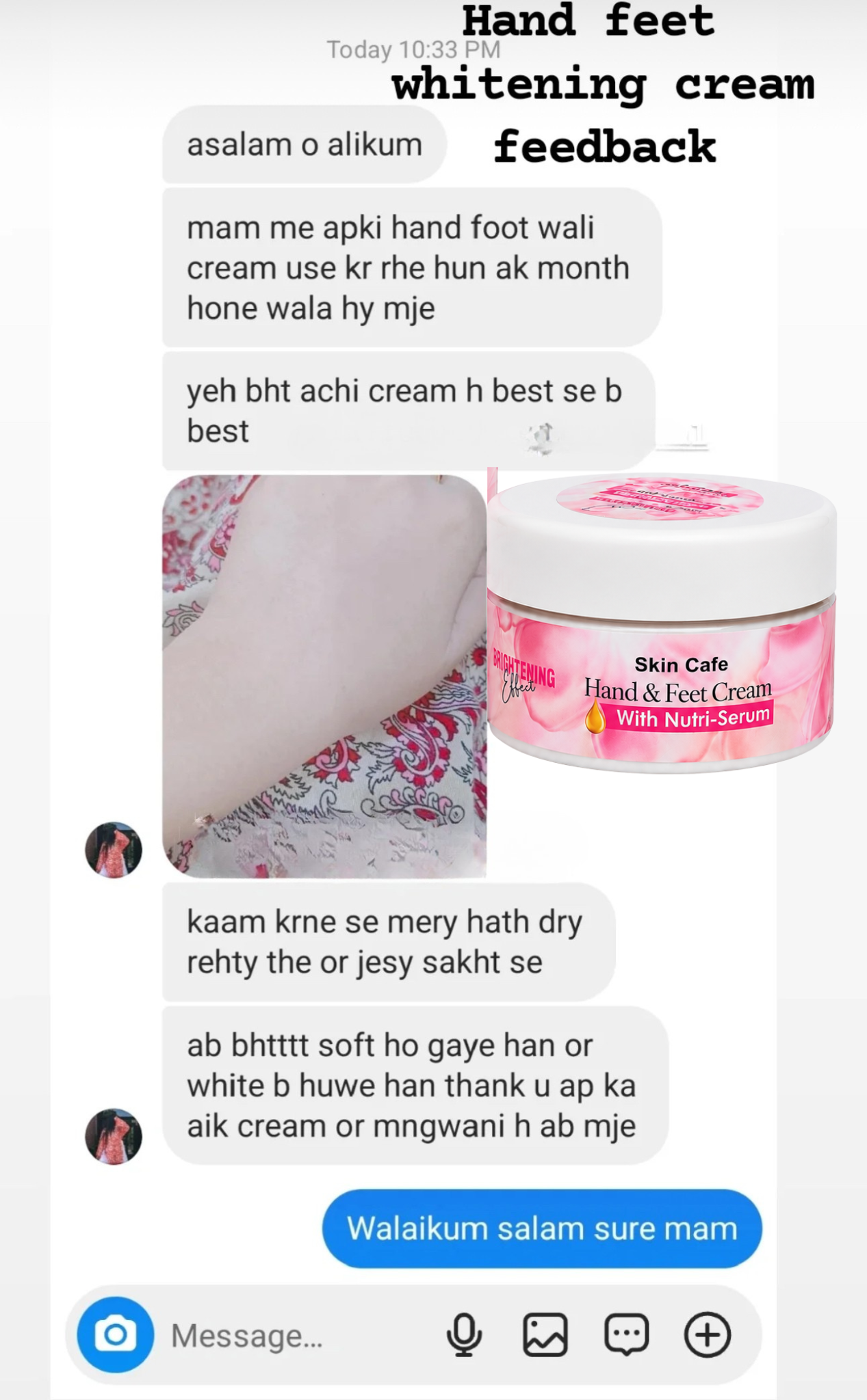 HAND FEET WHITENING CREAM (7 DAYS GURRANTTEE RESULTS )