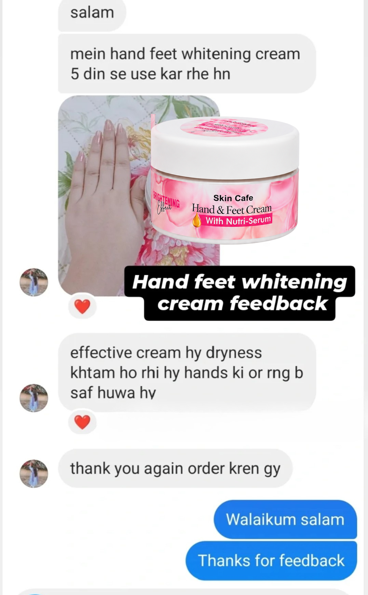 HAND FEET WHITENING CREAM (7 DAYS GURRANTTEE RESULTS )