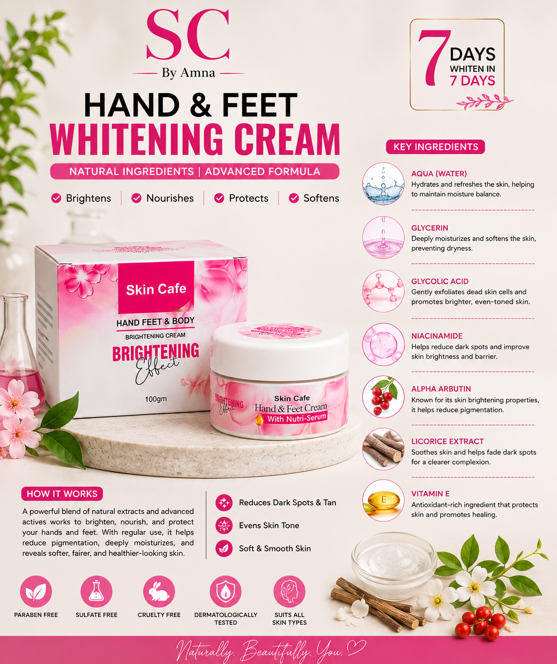 HAND FEET WHITENING CREAM (7 DAYS GURRANTTEE RESULTS )